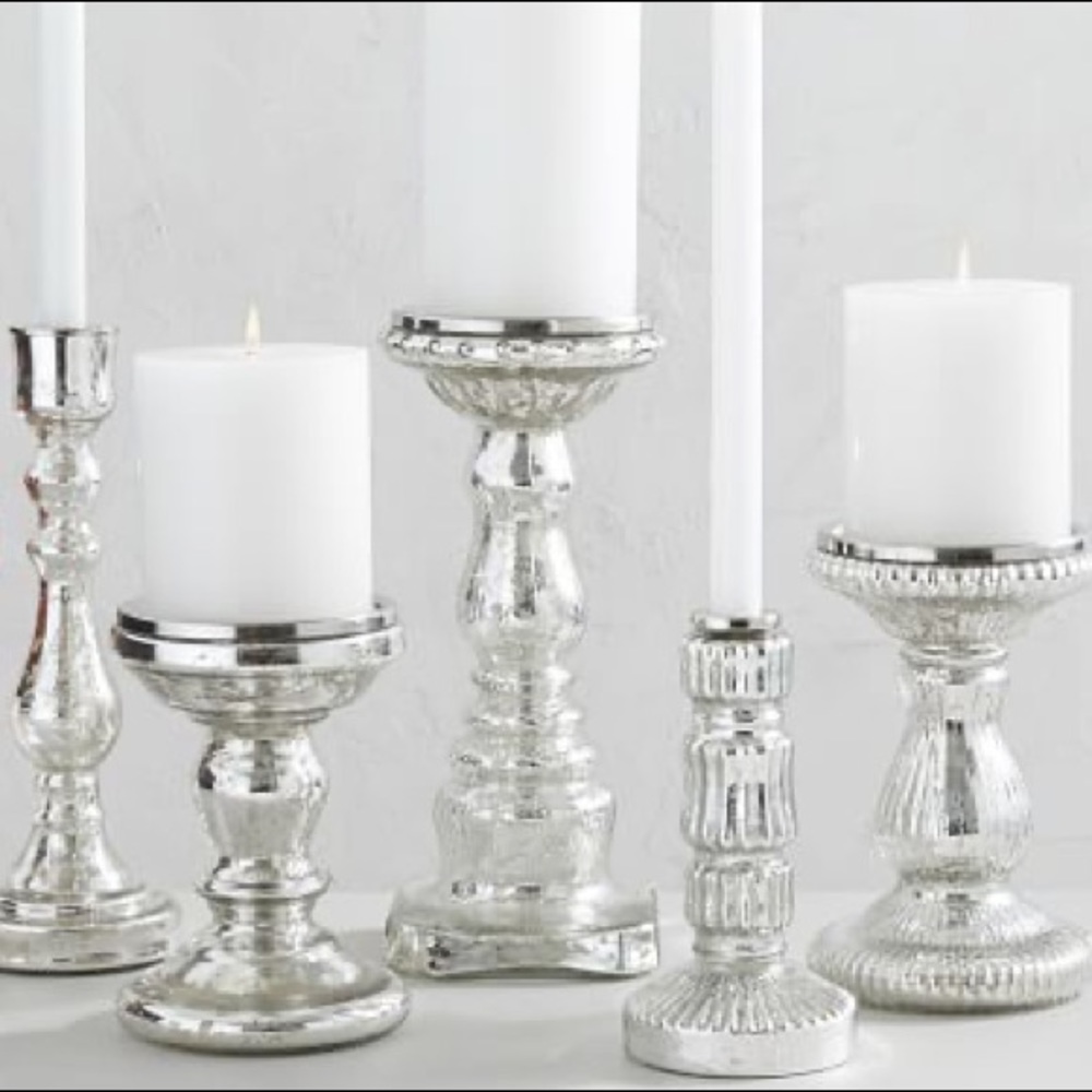Set of three Mercury candle holders